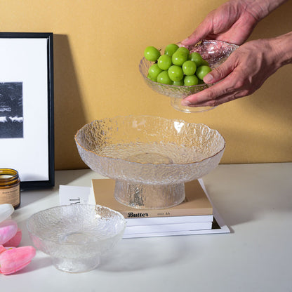 Glass Footed Fruit Serving Bowl