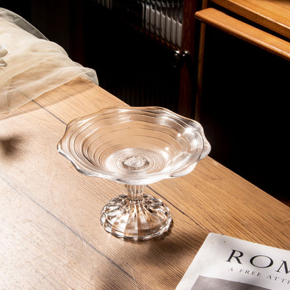 Striped Glass Fruit Serving Plate