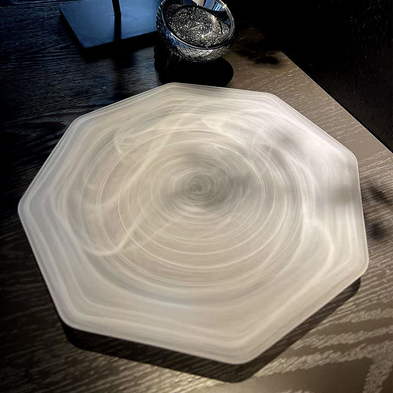 Irregular Glass Octagon Plate