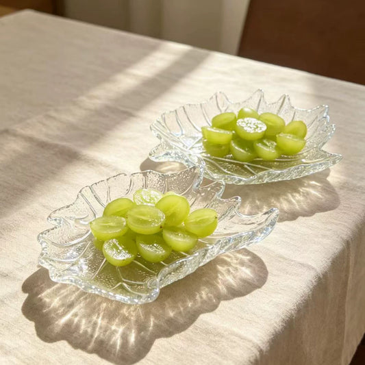 Floral Glass Fruit Decorative Plate