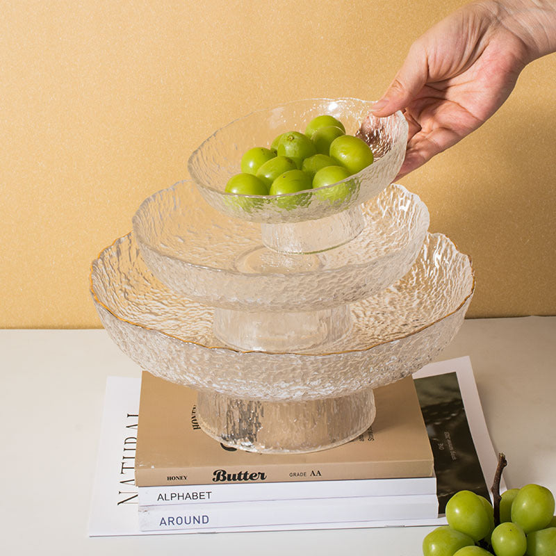 Glass Footed Fruit Serving Bowl