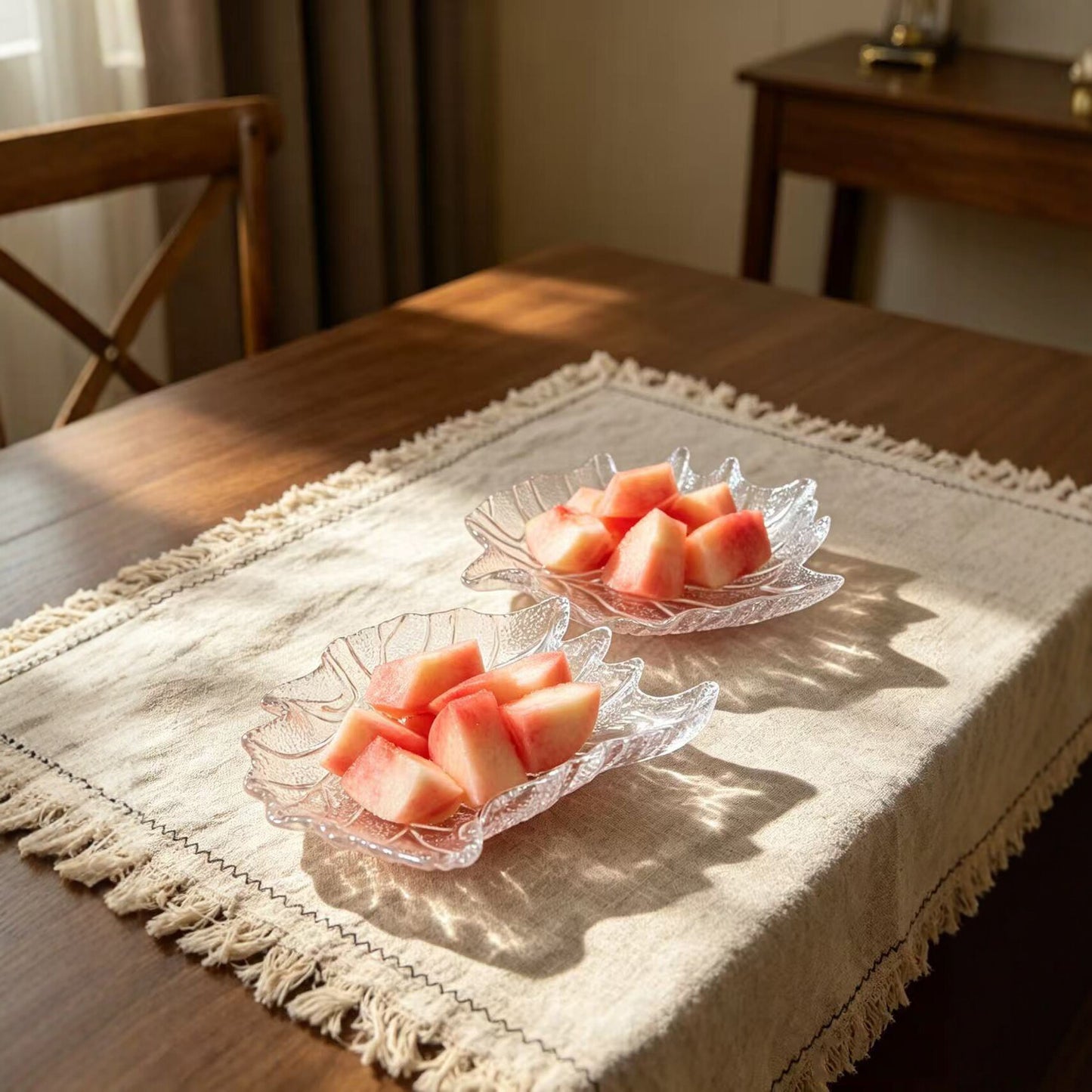 Floral Glass Fruit Decorative Plate