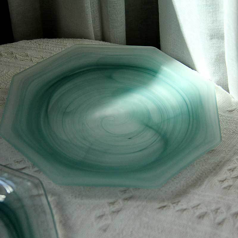 Irregular Glass Octagon Plate