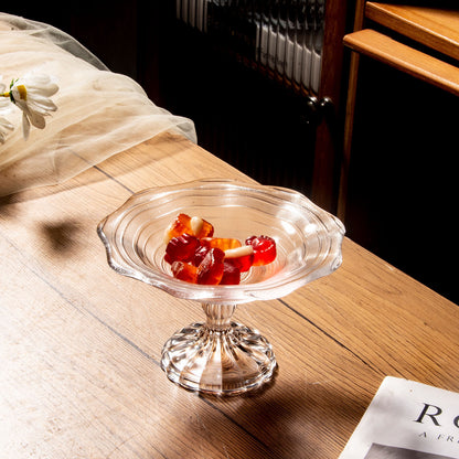 Striped Glass Fruit Serving Plate