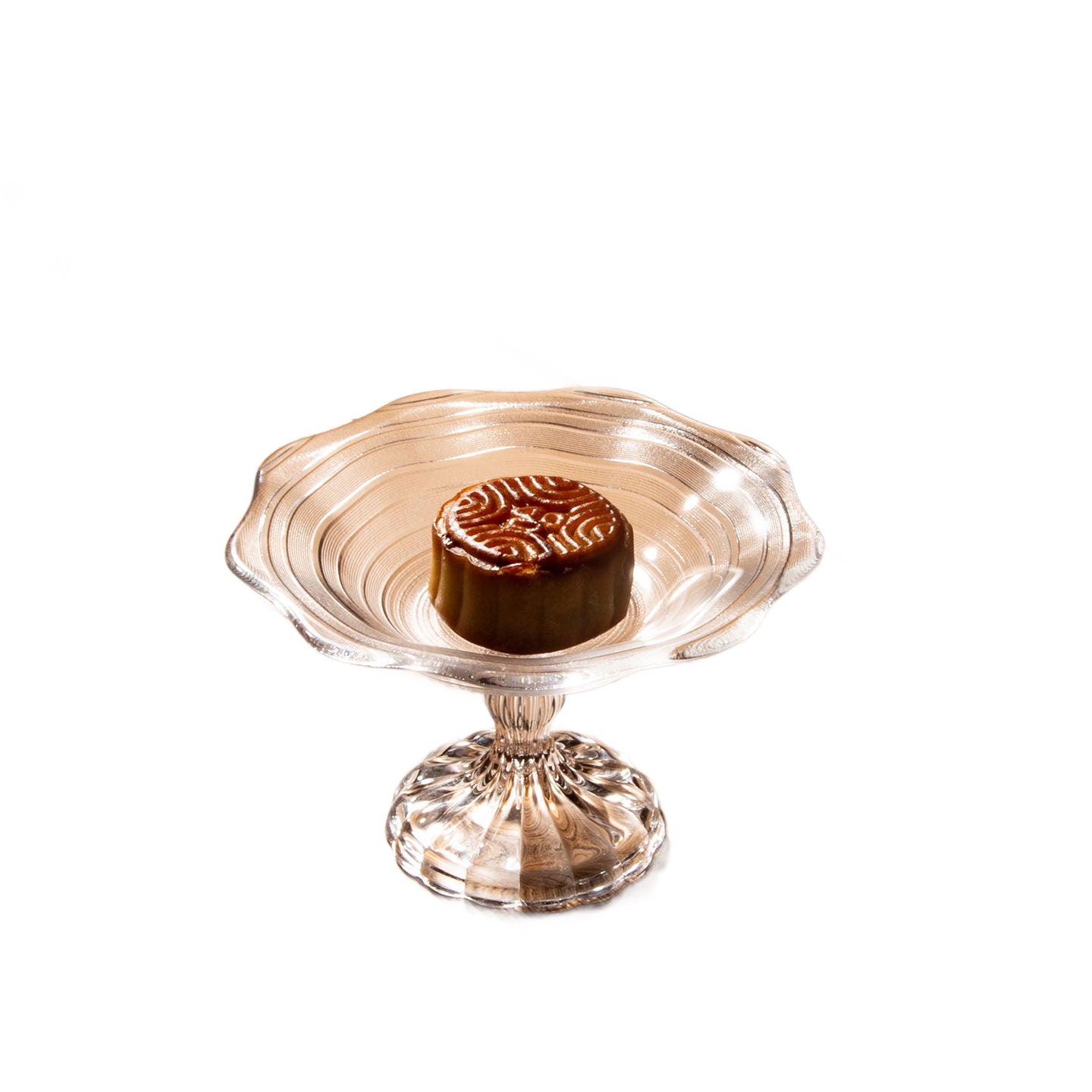 Striped Glass Fruit Serving Plate