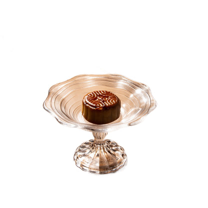 Striped Glass Fruit Serving Plate