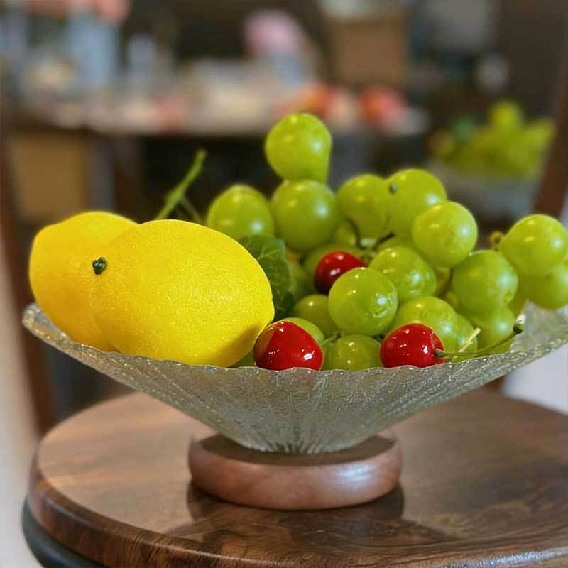 Striped Glass Fruit Plate