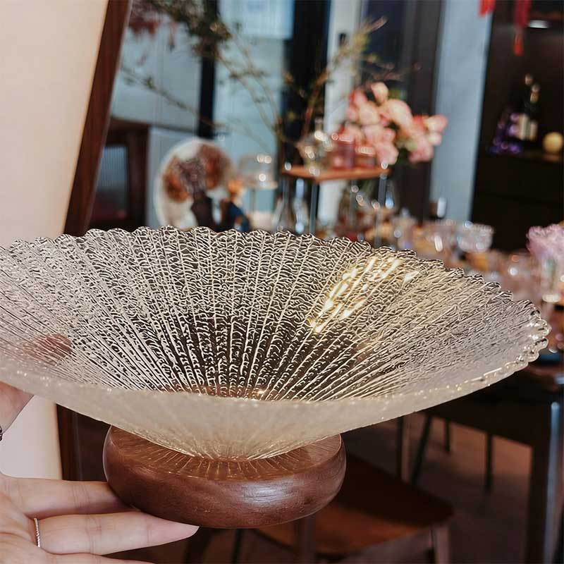 Striped Glass Fruit Plate